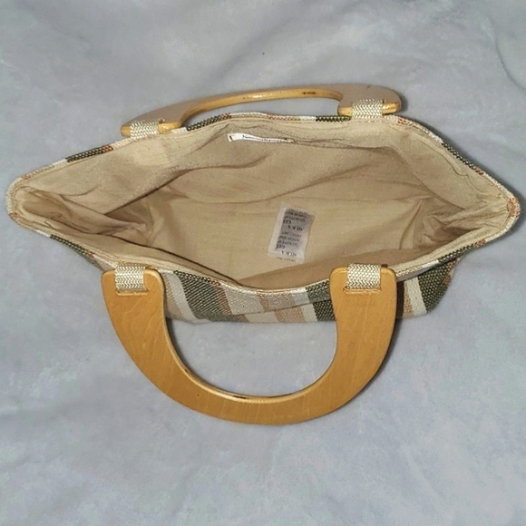 EUC Neiman Marcus Top Handle Striped Mini Tote Bag - Picture 3 of 10